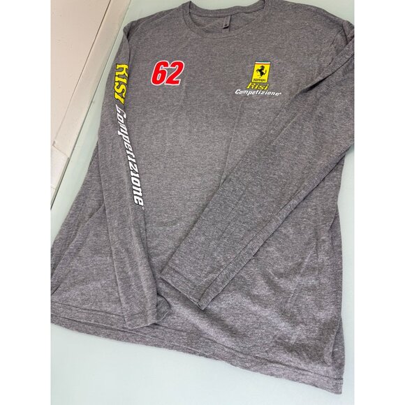 Ferrari RISI Competizione T Shirt Mens XL Long Sleeve Heather Gray Crew New NWOT - Picture 1 of 6